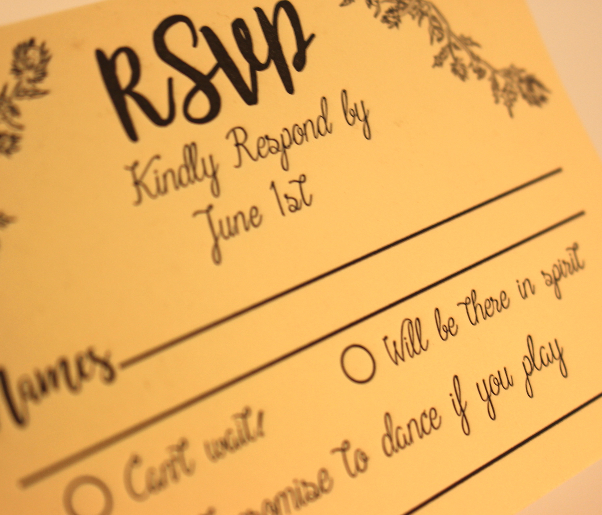 rsvp letterpress printing